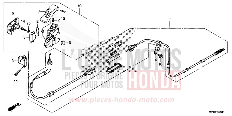 PARKING BRAKE LEVER for VFR1200X Dual Clutch CANDY PROMINENCE RED (R342) from 2014